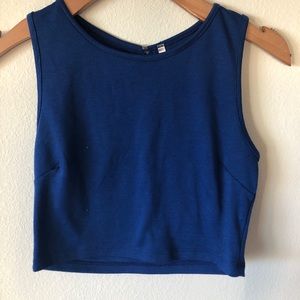Blue cropped tank top